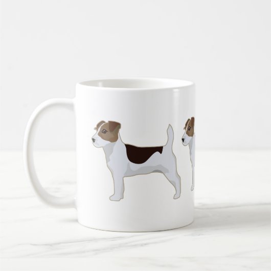 Jack Russell Terrier Basic Breed Illustration Kaffeetasse (Links)
