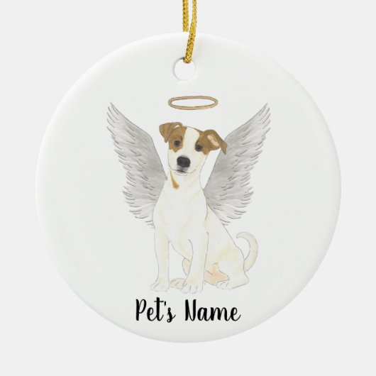 Jack Russell Terrier Beileid Memorial Keramik Ornament (Vorne)