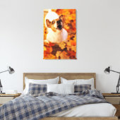 Jack Russell Terrier bellen und springen, Herbst Leinwanddruck (Insitu (Schlafzimmer))