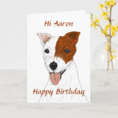 Jack Russell Terrier Birthday Card Karte (Gelbe Blume)