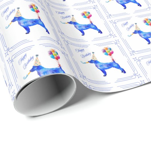 Jack Russell Terrier Birthday Geschenkpapier (Rolleneckpunkt)