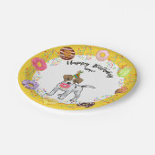 Jack Russell Terrier Birthday Party Paper Plate Pappteller (Schrägansicht)