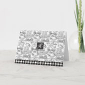 JACK RUSSELL Terrier Black Toile mit/Anpassung Dankeskarte (Rückseite)