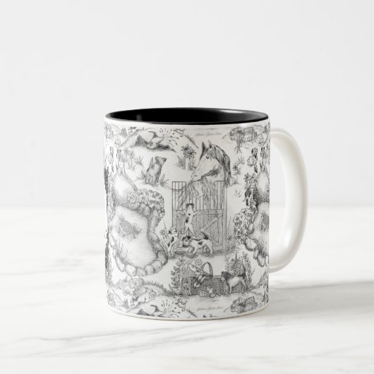 JACK RUSSELL Terrier Black Toile mit/Anpassung Zweifarbige Tasse (VorderseiteRechts)