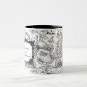 JACK RUSSELL Terrier Black Toile mit/Anpassung Zweifarbige Tasse (Mittel)