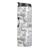 JACK RUSSELL Terrier Black Toile mit Monogramm Thermosbecher (Nach rechts gedreht)