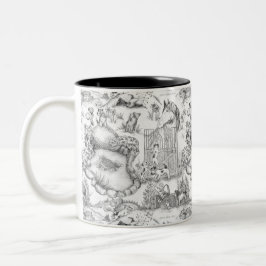 JACK RUSSELL Terrier Black Toile Zweifarbige Tasse