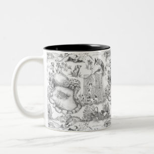 JACK RUSSELL Terrier Black Toile Zweifarbige Tasse