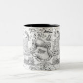 JACK RUSSELL Terrier Black Toile Zweifarbige Tasse (Mittel)