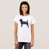 Jack Russell Terrier Black Watercolor Silhouette T-Shirt (Vorne ganz)