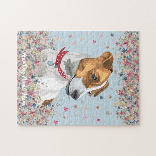 Jack Russell Terrier Blue Puzzle (Horizontal)