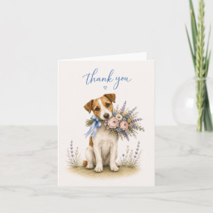 Jack Russell Terrier Blumenstrauß Danke