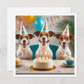 Jack Russell Terrier card, Jack Russell Terrier Einladung (Vorne/Hinten)