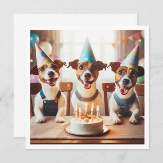 Jack Russell Terrier card, Jack Russell Terrier Einladung (Vorne/Hinten)