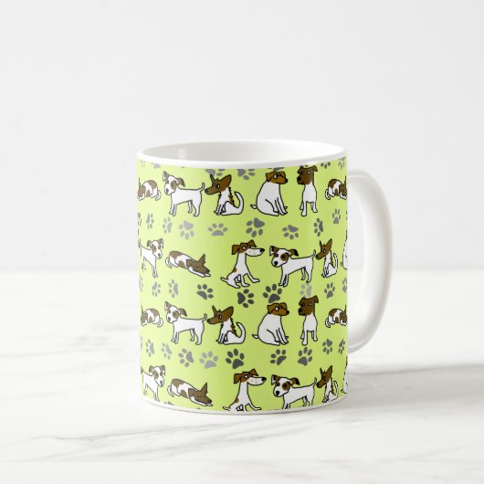 Jack Russell Terrier Cartoon Mug Kaffeetasse (VorderseiteRechts)