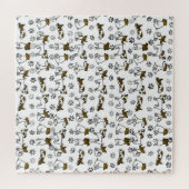 Jack Russell Terrier Cartoon Schwierigkeit Puzzle (Horizontal)