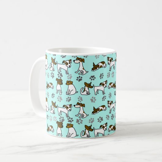 Jack Russell Terrier Cartoon Tasse (Vorderseite Links)