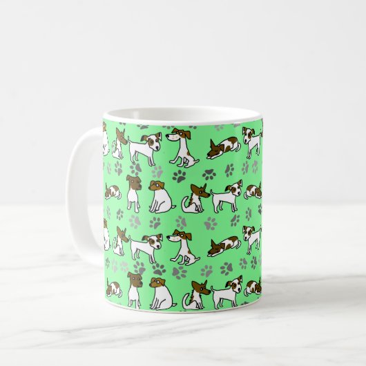 Jack Russell Terrier Cartoon Tasse (Vorderseite Links)