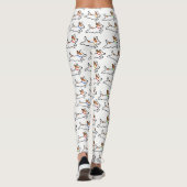 Jack-Russell-Terrier-Cartoon verfolgt Muster Leggings (Rückseite)
