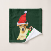 Jack Russell Terrier Christmas Badhandtuch Set (Waschlappen)