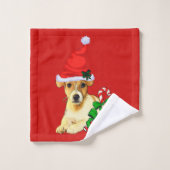 Jack Russell Terrier Christmas Badhandtuch Set (Waschlappen)