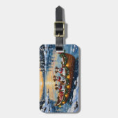 Jack Russell Terrier Christmas Boat Holiday Gepäckanhänger (Vorderseite vertikal)