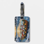 Jack Russell Terrier Christmas Boat Holiday Gepäckanhänger (Rückseite vertikal)