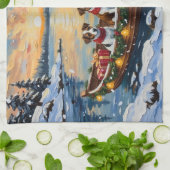 Jack Russell Terrier Christmas Boat Holiday Geschirrtuch (Gefaltet)