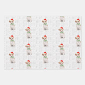 Jack Russell Terrier Christmas Dog Kariert Geschenkpapier Set (Vorderseite 2)