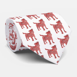 Jack Russell Terrier Christmas Dog Silhouette Weiß Krawatte