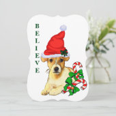Jack Russell Terrier Christmas Feiertagskarte (Stehend Vorderseite)