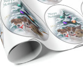 Jack Russell Terrier Christmas Geschenkpapier (Rolleneckpunkt)