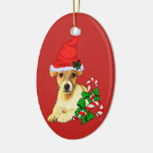 Jack Russell Terrier Christmas Keramik Ornament (Links)