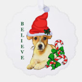 Jack Russell Terrier Christmas Ornament Karte (Vorderseite)