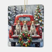 Jack Russell Terrier Christmas Red Truck Holiday Keramikornament (Links)