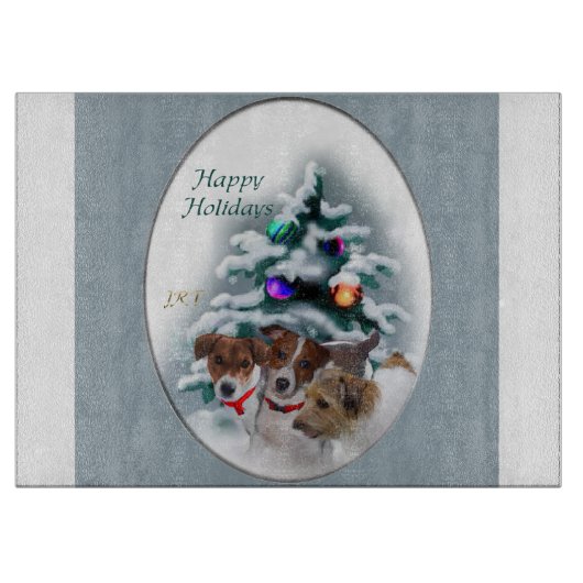 Jack Russell Terrier Christmas Schneidebrett (Vorderseite)