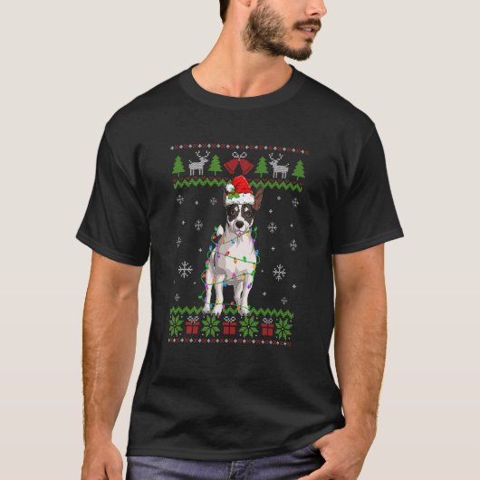 Jack Russell Terrier Christmas Ugly Sweater Dog T-Shirt (Vorderseite)