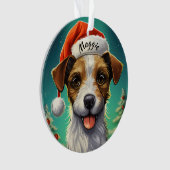 Jack Russell Terrier Custom Weihnachtsdekoration Ornament (Vorderseite)