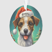 Jack Russell Terrier Custom Weihnachtsdekoration Ornament (Vorderseite)