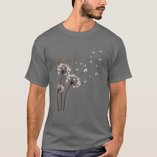 Jack Russell Terrier Dandelion Dog Liebhaber T-Shirt (Vorderseite)