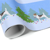 Jack Russell Terrier Dekoriert Weihnachtsbaum Geschenkpapier (Rolleneckpunkt)