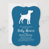 Jack Russell Terrier Dog Baby Shower Blue Boy Einladung (Vorderseite)