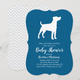Jack Russell Terrier Dog Baby Shower Blue Boy Einladung