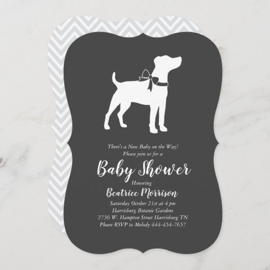 Jack Russell Terrier Dog Baby Shower Einladung (Vorne/Hinten)