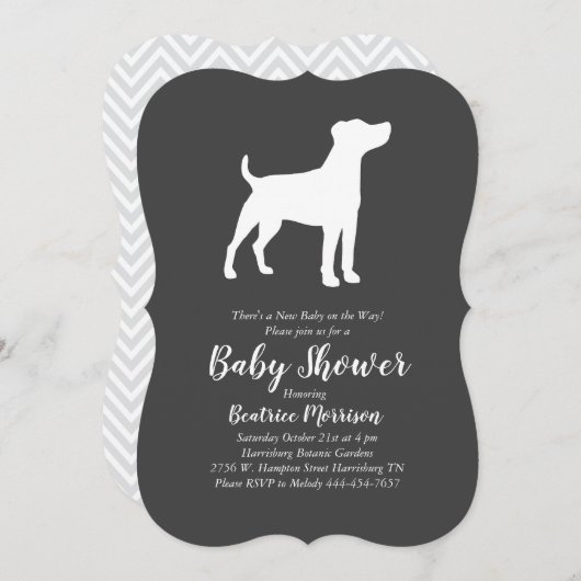 Jack Russell Terrier Dog Baby Shower Einladung (Vorne/Hinten)