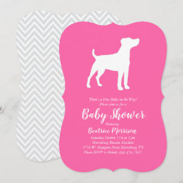 Jack Russell Terrier Dog Baby Shower Pink Girl Einladung