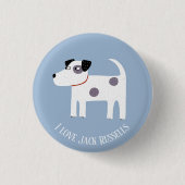 Jack Russell Terrier Dog Benutzerdefinierter Text Button (Vorderseite)