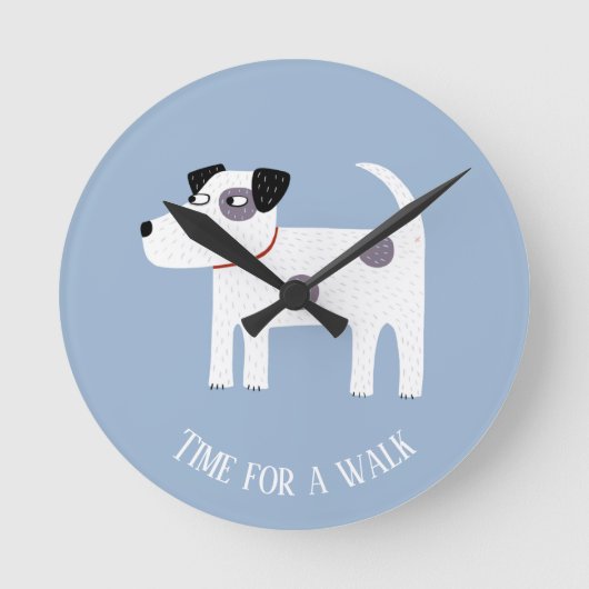 Jack Russell Terrier Dog Benutzerdefinierter Text Runde Wanduhr (Vorderseite)