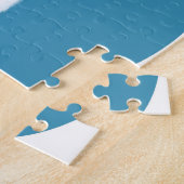 Jack Russell Terrier Dog Blau und rot geometrisch Puzzle (Seite)