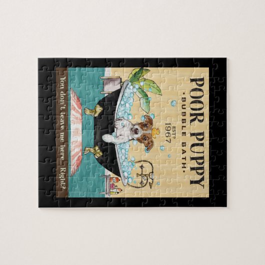 Jack Russell Terrier Dog Bubble Bath Puzzle (Horizontal)